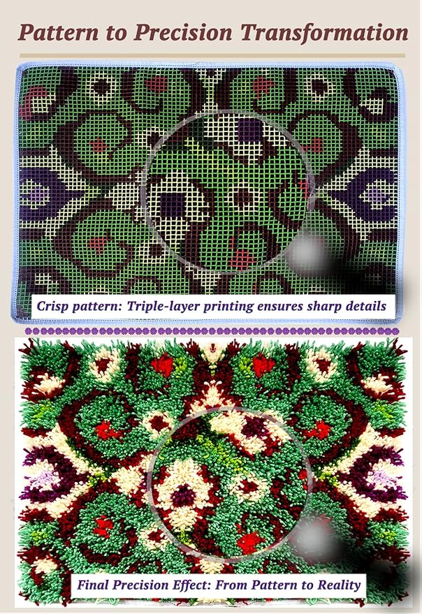 KitsMaster Latch Hook Kits for Adults, Crafts for Adults Women New Hobbies DIY Printed Canvas Rug for Home Decor Festival Gift 23.6''x15.8'' (Symmetrical Splendor)