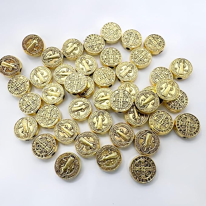 100pcs 6mm Silver Jesus Cross Beads for DIY Jewelry, Catholic Religious Bead Accessories, Rosary Bracelet Necklace Making, Engraved Zinc Alloy Cross, Craft Supplies