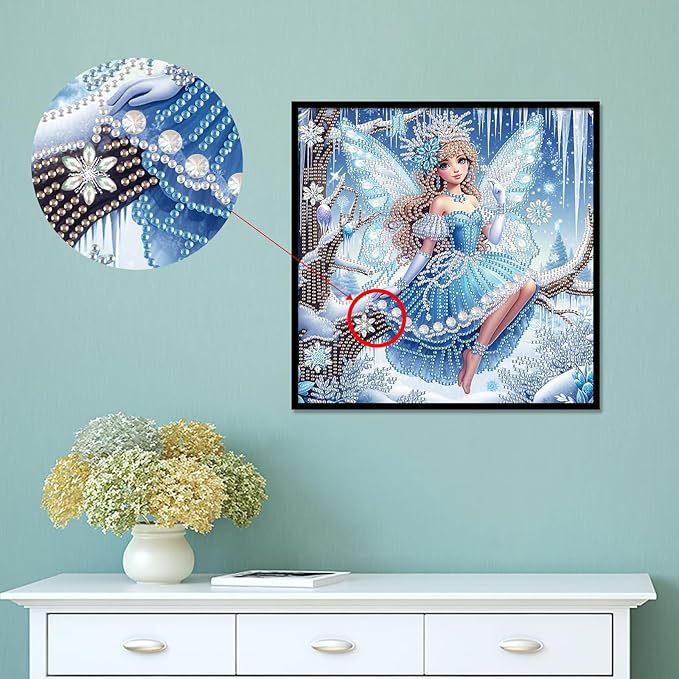 Diamond Art Painting Kits for Adults Butterfly Fairy Princess, 5D Special Shape Diamond Art Kits for Beginners, Crystal Rhinestones Diamond Art Painting for Home Wall Decoration Gift 12×12 inch