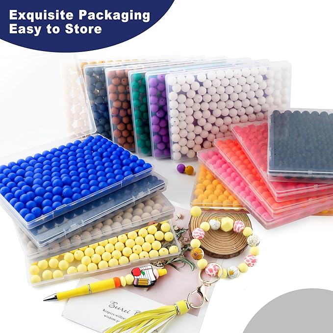 160Pcs 12mm Silicone Beads for Keychain Making Bracelet Necklace, Bulk Round Silicone Beads for Pens(Navy Blue)