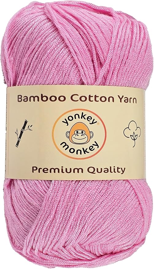 10-Pack of Yonkey Monkey 500 Grams Yarn - 70% Rayon derived from Bamboo, 30% Cotton - Imported - Pink 9025