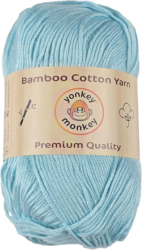 10-Pack of Yonkey Monkey 500 Grams Yarn - 70% Rayon derived from Bamboo, 30% Cotton - Imported - Shallow Lake 9018