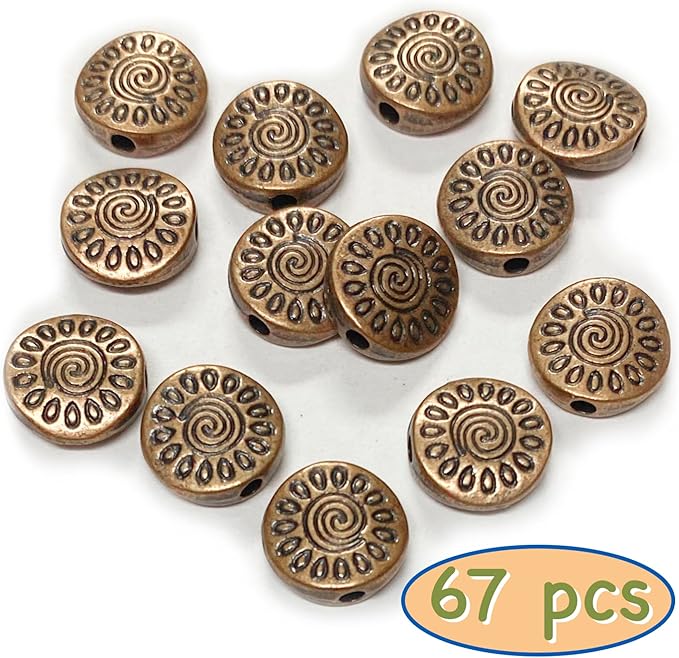 Copper Spacer 10mm Flat Beads for Jewelry Making Supplies for Adults Small Seed Bead for Necklace Earring Bracelet Making Kit Bulk Silver Jewelry Set 67pcs
