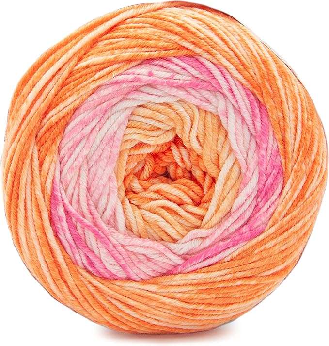 Lion Brand Yarn, Mandala Ombré Variegated Yarn for Crocheting, Knitting, and Crafts, Serene, 1 Pack, Soft, Acrylic Fiber for Cozy Blankets, Worsted Weight Sweaters and Colorful Shawls