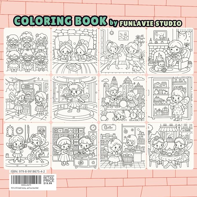Cozy Coloring Book for Adults and Kids – Featuring Fairy’s Urban Life and Comfy City Flower Fairy Scenes, Bold and Easy, Cute Coloring Book for Teen Relaxation & Mindfulness Gift, Spiral Bound Design