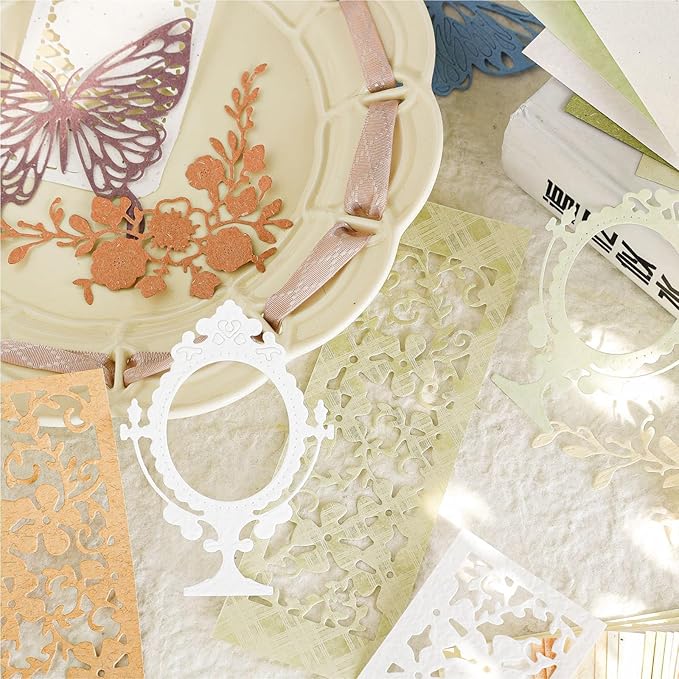 VIVIQUEN 80 Sheets Vintage Scrapbook Paper and Embossed Textured Set - 4 Pack Mixed Special Paper for Scrapbooking Planner Bullet Junk Journal Supplies Collage Card Embellishment A6 Size