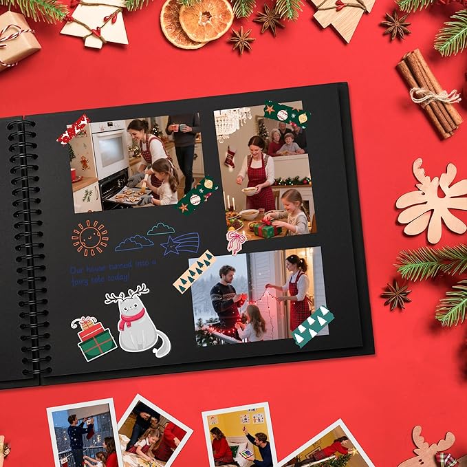 Scrapbook 12x12 Inch DIY Scrapbook Album Hardcover Kraft Paper Scrap Book Photo Albums 100 Pages Perfect for 4x6 / 5x7 / 6x8 Photos Memory Book for Family, Wedding