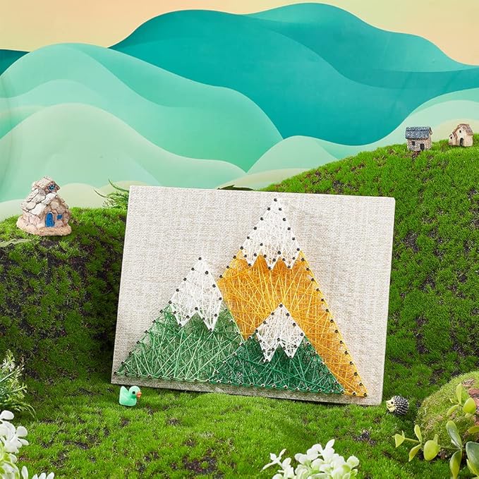 WEBEEDY 3D String Art Kit for Adults Beginners, DIY Mountain String Craft Kit, Include All Necessary Accessories and Frame, Christmas Home Wall Decorations Unique Gift