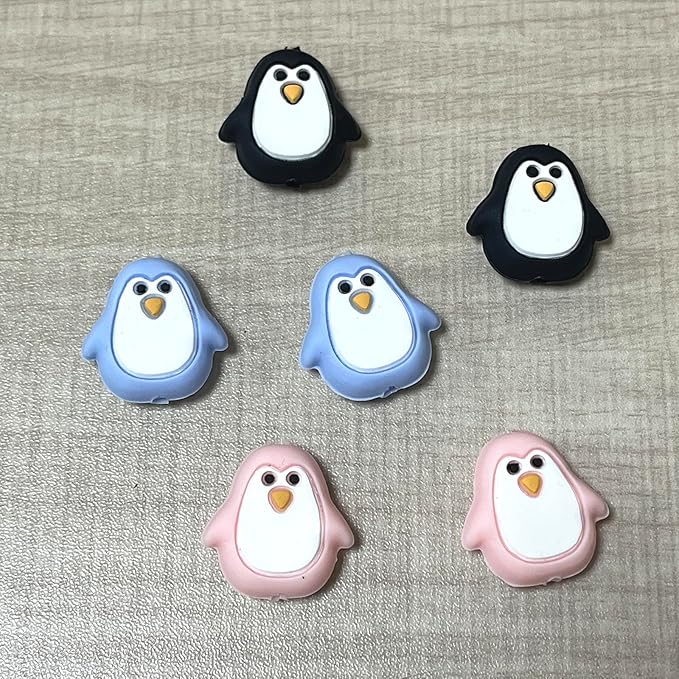 SPANSEE 6 PCS Penguin Knitting Needle Point Protectors, Knitting Needle End Caps, Stitch Stoppers for Knitting Needles, Knitting Accessories fit Size 2.5-13 (3mm-9mm) Needles