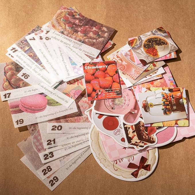 YagCu Scrapbook Kit for Beginners, Aesthetic Junk Journal Supplies, Scrapbooking and Journaling Materials, Bullet Journals Stationery, Planner DIY Arts Craft, Women Adults