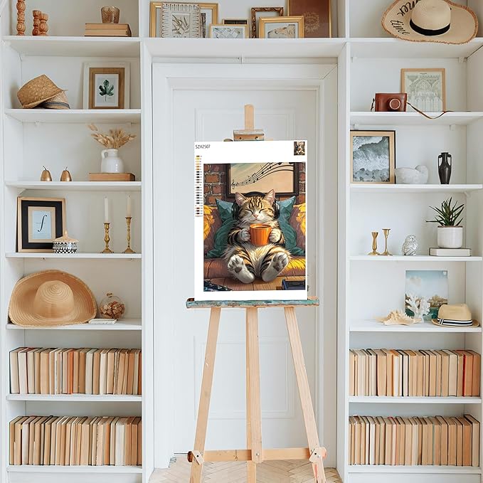 NPCSWXQ Paint By Numbers Kit for Adults Beginners, Cat Paint by Number on Canvas, DIY Acrylic Painting Crafts Number Artist Paint Kit for Home Wall Bedroom Study or Office Decor Gift 16x20Inch