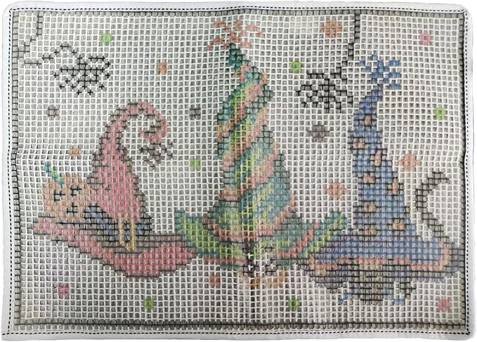 Latch Hook Kits for Adults, Atom DIY Crochet Yarn Rugs Tapestry Hooking Needlework Crafts Arts Kit, Color Preprinted Pattern Embroidery for Home Decor Festival Gift, 20X15inch