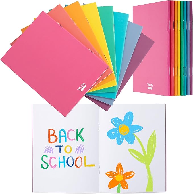 Mr. Pen- Colorful Blank Books, 4.2 x 5.5 Inches, 32 Pages, 8 Pack, Blank Notebooks for Kids, Mini Notebooks for Kids, Mini Journal for Students, Blank Journal for Kids, Unlined Notebook, Kids Journal