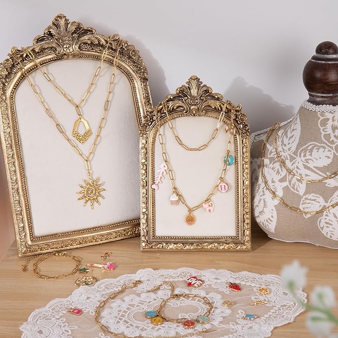 20 Pcs Chain Necklace Bracelets Kit, 18K Gold Paperclip Chain, Including 18 Inch Necklace & 6.5 Inch Charm Bracelet with Lobster Clasps, Perfect for Women DIY Jewelry Making