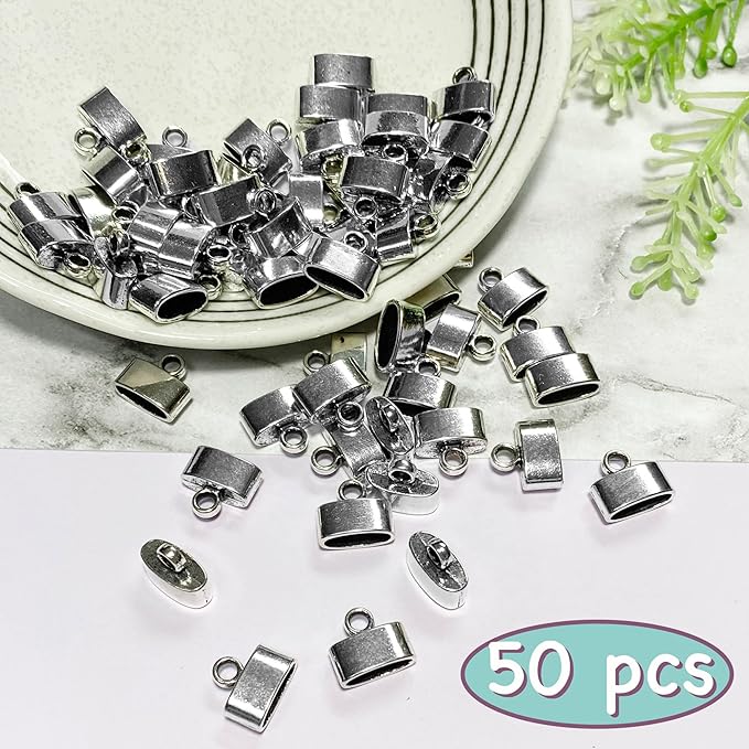 Flat Leather Cord End Caps 50 pcs Round Tassel End Caps Barrel End Caps Bracelet Making Supplies Leather Bracelet Making Kit Silver Cord End Cap Kumihimo Kit