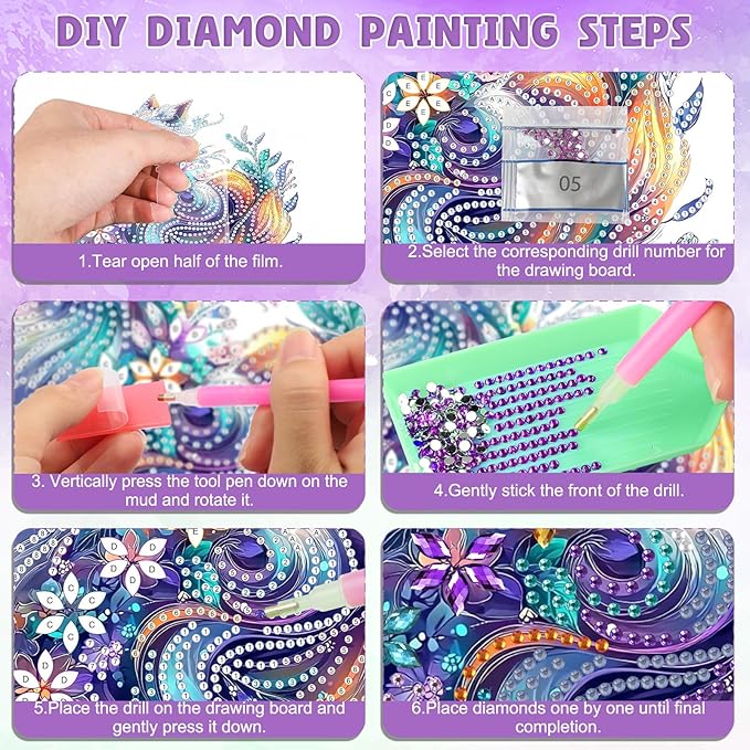 DOMROM Fox Diamond Art Hanging Pendant, 5D Special Shaped Crystal Diamond Window Pendant Ornament Double Sided Pattern Wall Hanging Sign for Beginners DIY Crafts Decor 5.1x7.6in