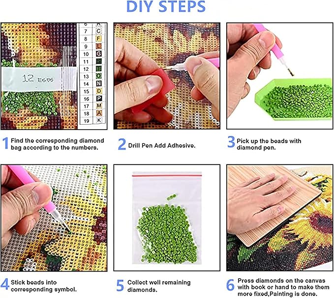 GemZono Diamond Painting Kits for Adults,Diamond Painting Kits, 5D Flower Diamond Art Kits for Adults Beginner Gem Art Full Drill Diamond Dots Tulip Art for Adults Home Wall Decor Gifts 12x16inch