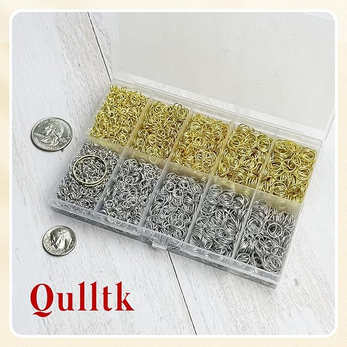 4600 Pcs Jump Rings for Jewelry Making Kit Gold & Silver, Open Rings with Opener Tools for Earrings, Keychains, Bracelet & Necklace Repair Supplies