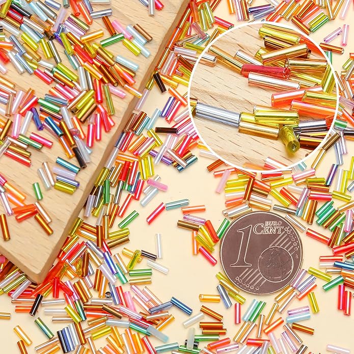 5040Pcs Tube Bead Embroidery Kit, Bugle Beads for Embroidery for Jewelry Making, Crafts, Bracelets, Necklaces, Earrings