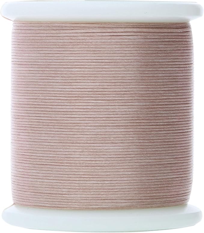 KO Nylon Beading Thread, Natural Color, Japanese Pre-Waxed 100% Nylon, 330TEX, Tangle Resistant Knotting Cords, 50m /55 yds Spool, Use for Seed Bead Projects, Loom Work & Bead Weaving