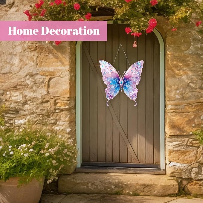 Roneenz Diamond Painting Kits Hanging Pendant, Butterfly Hanging Diamonds Art kit for Adults, Special Shaped DIY 5D Art Window Decor, Home Garden Room Decor Gifts for Women and Girls