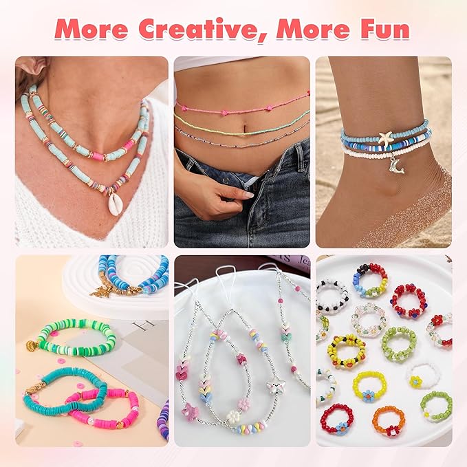 Electric Bead Spinner Tools, 2 in 1 Rechargeable Clay Bead Kit and Cordless Seed Bead Spinner for Jewelry Making, Automatic Bracelet Maker Machine, DIY Arts and Crafts Holiday Birthday Gifts