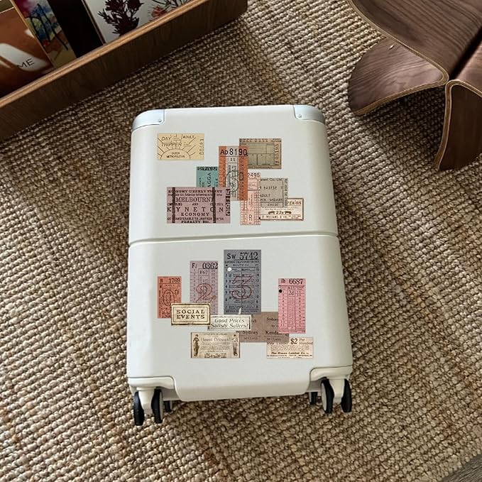 150 PCS Vintage Retro Collage Stickers - Old Tickets & Advertisements Distressed Paper Craft Stickers for Scrapbooking Home Decor Journaling Retro Enthusiasts