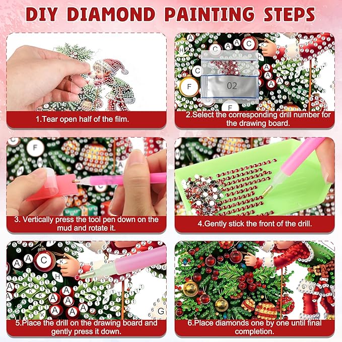 DOMROM Fairy Diamond Art Hanging Kits for Adults Beginners, Special Shaped Crystal Diamond Painting Fairy Pendant, DIY Diamond Art Suncatchers Christmas for Home Garden Wall Decor Gift