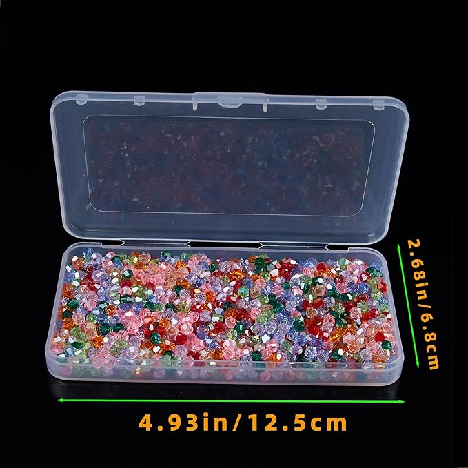 laopottbeads 1100pcs 4mm bicone crystal glass beads for jewelry making, sparkling mini beads for suncatchers, diy bracelets & craft projects (multicolored)