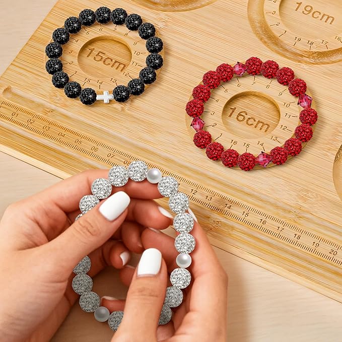256Pcs 10mm Rhinestone Beads Kit for Bracelets, 3 Colors Round Disco Ball Sparkly Beads with Cross Charms and Accessories for DIY Baseball Necklaces Earrings Jewelry Making