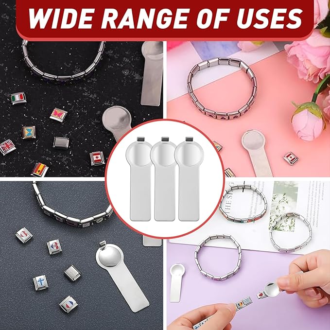 3 Pcs 9mm Italian Charm Bracelet Tool Set -Italian Charm Opening Tool, Double Sided Opener for Adding and Removing 9mm Charms - Must-Have Bracelet Opener Tool for Pandora