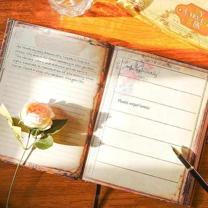My Adventure Book Scrapbook – Retro-Style Embossed Photo Album with 124 Pages, DIY Memory Travel Journal for Couples, Anniversary, Wedding, and Valentine's Day Gifts(Mystic Blue Adventure Style)