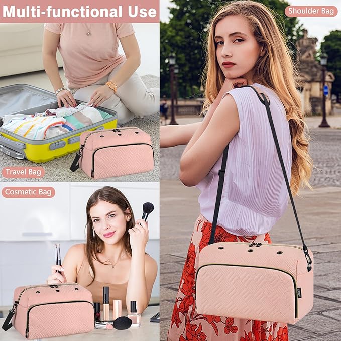 IBFUN Crochet Yarn Knitting Bag 2 Pcs Yarn Storage Organizer Crocheting Bags for Beginners with Shoulder Strap for Knit Accessories Needles Hooks