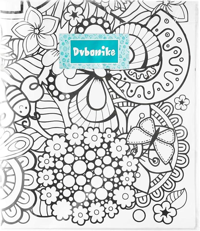 dvbonike jumbo spring mandala coloring poster giant flower butterfly color-in paper poster diy drawing blank doodle art banner 55 x 24 inch decoration, home school activity party supplies for kids
