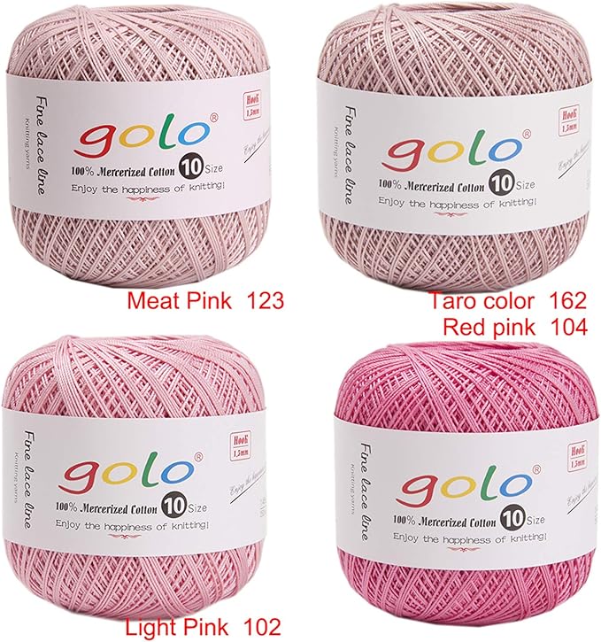 golo Crochet Thread Yarns for Begingers Size 10 Deep Purple Yarn 676