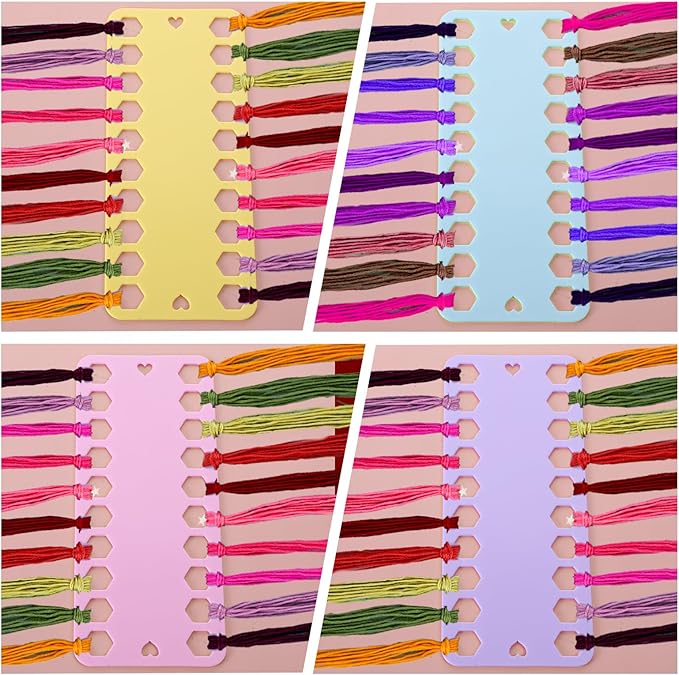 10PCS Embroidery Floss Organizer, Needlepoint Embroidery Thread Organizer Cross Stitch Supplies Plastic Sewing Threads Winding Plate Board Card Storage Tool (Mixcolor)