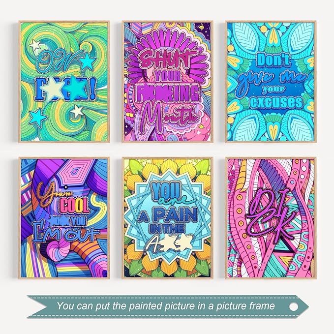 Swear Word Coloring Book for Adult Relaxation, Cuss Words Coloring Book for Adults to Relax, Printed Single-Sided Spiral Bound Lay Flat, Mindfulness Gift for Adults to Relieve Anxiety