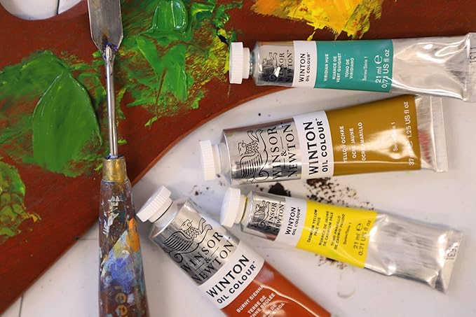 Winsor & Newton Winton Oil Color Paint, Studio Set, 10 x 37ml Tubes, Blue,Red,White, 12 Piece Set