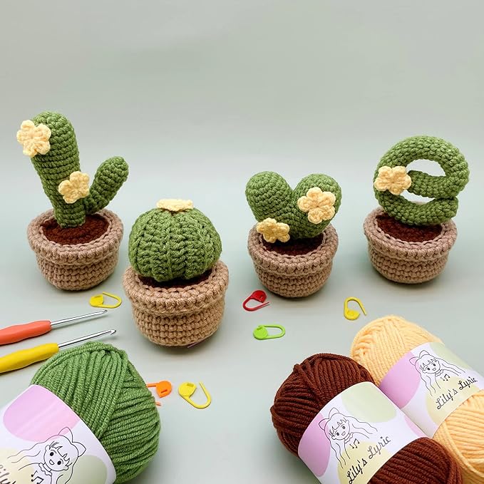 Lily's Lyric Crochet & Craft Kit | Cactus Love| Step-by-Step Video Tutorial for Adults Teenagers | Craft Gift Idea DIY Home Decoration