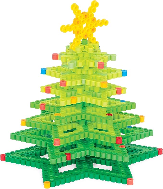 Perler 3D Christmas Tree Fuse Bead Craft Kit, 8.75" x 8" x 2", Multicolor 2004 Piece