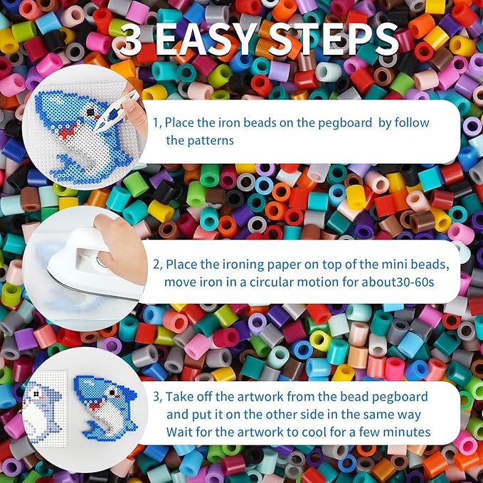 artkal fuse beads 22000 melty beads with 4 pegboards 100 patterns 2 tweezers 2 ironing paper