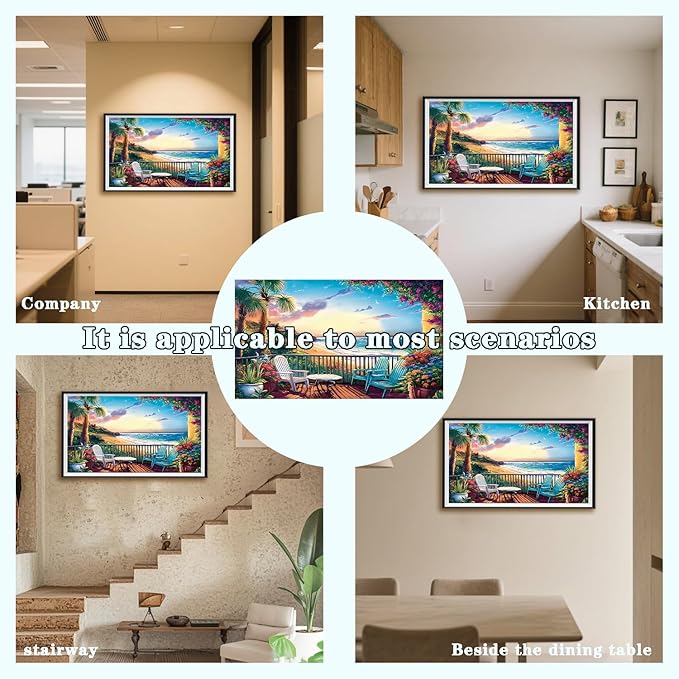 DOTZSO Large Diamond Painting Kits for Adults, Easy DIY 5D Round Full Drill Diamond Art kit Diamond Dot Crystal Gem Art and Craft for Beginners Home Wall Decor Landscape 27.5 X 15.7 Inches