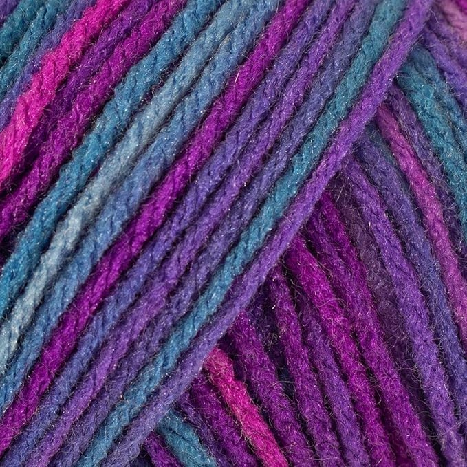 Craft County Size 4 (Medium) 100% Acrylic Fiber Yarn – Variety of Color and Pattern Options – Great for Crochet, Knitting, and Weaving (Grape Fizz)