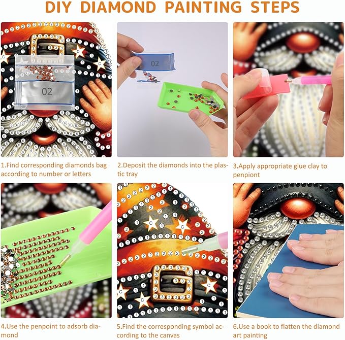 SENQAO Halloween Gnome Pumpkin Diamond Art Hanging Kits for Adults Beginners, DIY Acrylic 5D Special Shaped Crystal Diamond Gem Art Painting Hanging Ornament for Home Wall Decor and Gift