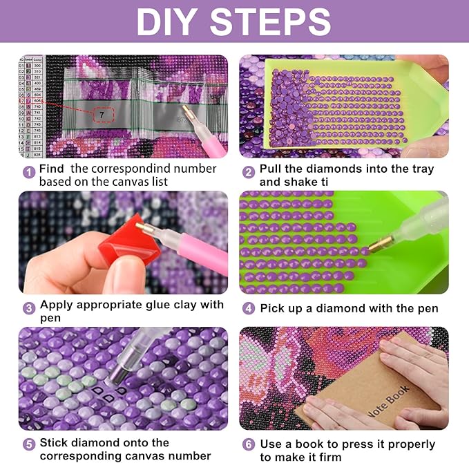 SENQAO Hummingbird Diamond Art Kits for Adults, Lotus Diamond Painting Kit for Beginners, Round 5D DIY Diamond Dots Art, Full Drill Painting Kit Art and Crafts for Adults Home Wall Decor 12x16inch