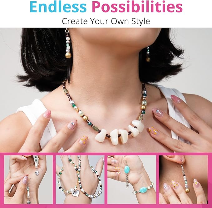 MODDA Deluxe Jewelry Making Kit with Video Course, Includes Instructions, Beads, Necklace, Bracelet, Earrings Making, Crafts for Adults, Beginners, Christmas Gift for Teens, Girls 13-15, Moms, Women