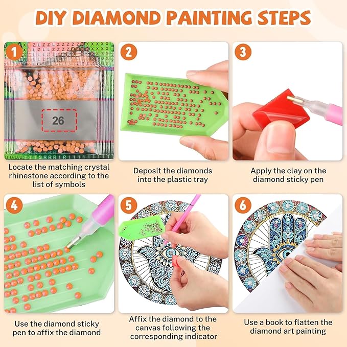 Masendp Devil's Eye Diamond Painting Hanging Ornament Kit, DIY Special-Shaped Rhinestone Window Hanging Kit, Suitable for Home and Garden Wall Decoration Gifts