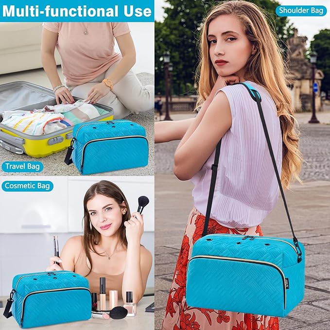 IBFUN Crochet Yarn Knitting Bag 2 Pcs Yarn Storage Organizer Crocheting Bags for Beginners with Shoulder Strap for Knit Accessories Needles Hooks