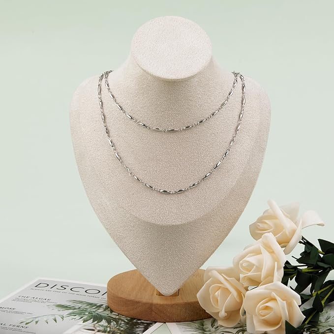 YOUBEIYEE 4 Meters Chains for Jewelry Making Stainless Steel Bar Chain Bulk for Women and Men Necklace DIY Jewelry Making Chain Roll