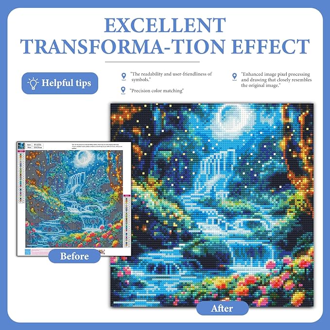 Camocin Diamond Art Kits for Adults Waterfall, 5D Waterfall Diamond Painting Kits for Adults Beginners, DIY Landscape Scenery Full Round Dots Drill Gem Art Kit for Gift Home Wall Decor 14 x 14 Inch